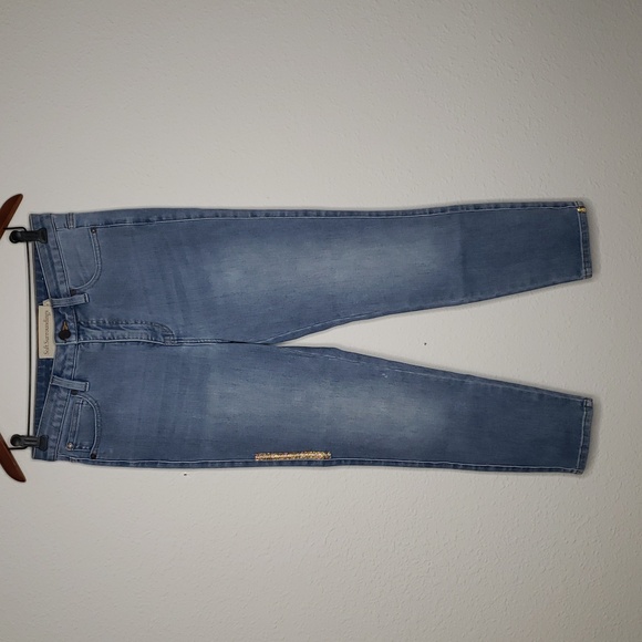 Soft Surroundings Denim - Soft Surroundings The Ultimate Skinny Embellished Cropped Pants Size 8 Casual